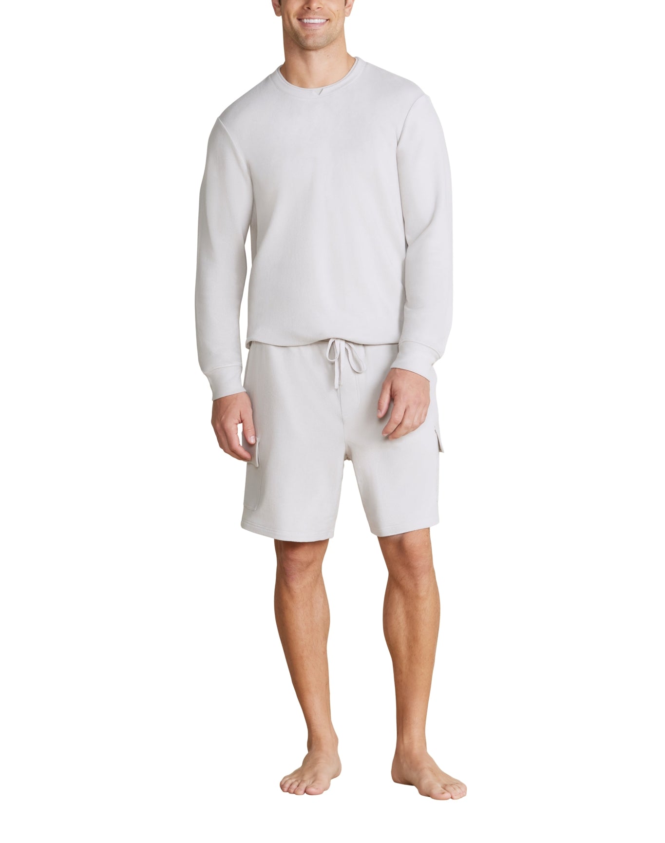 Men | MC s Brushed Fleece Split Neck Pullover | Silver