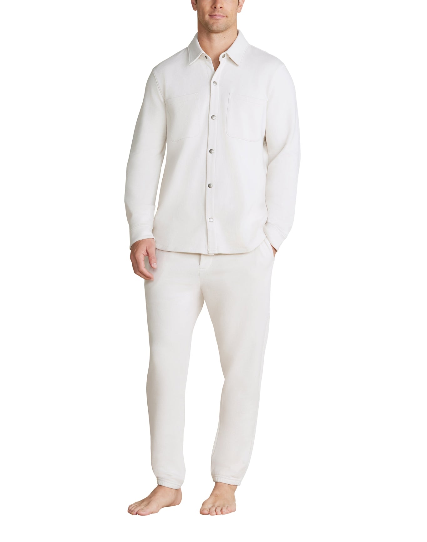 Men | MC s French Terry Jogger With Woven Placket | Parchment