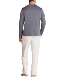 Men | MC s Slub Burnout Cut Neck Long Sleeve Tee | Coal