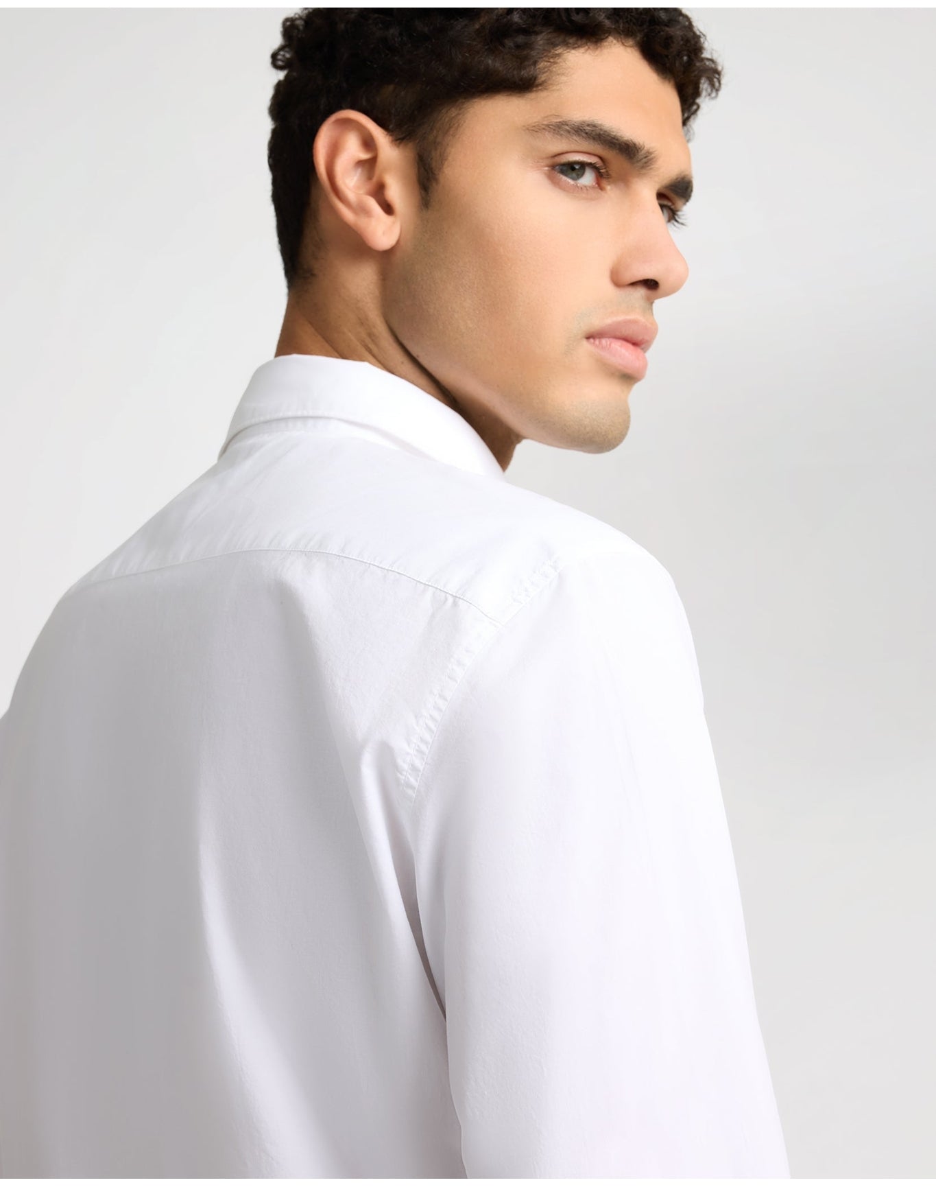 Men | Poplin Long Sleeve Button Down Shirt | White