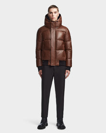 Men | BOND X Leather Down Bomber | Cohiba