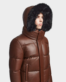 Men | BOND X Leather Down Bomber | Cohiba