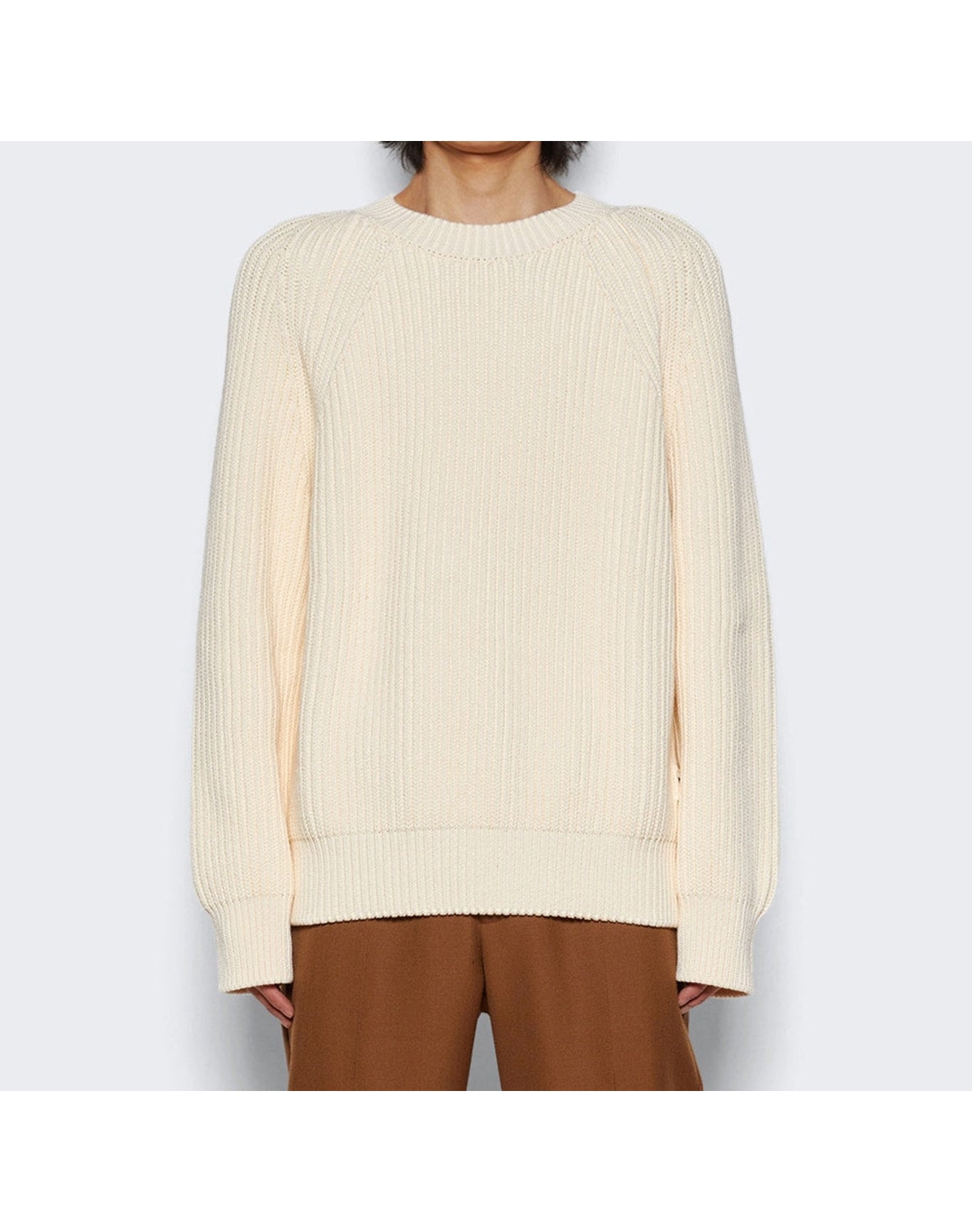 Meta Campania Collective | Men | Michel Exaggerated Rib Crewneck Sweater | Butter White