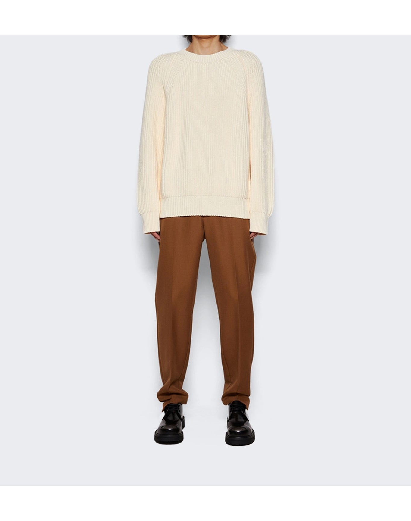 Meta Campania Collective | Men | Michel Exaggerated Rib Crewneck Sweater | Butter White