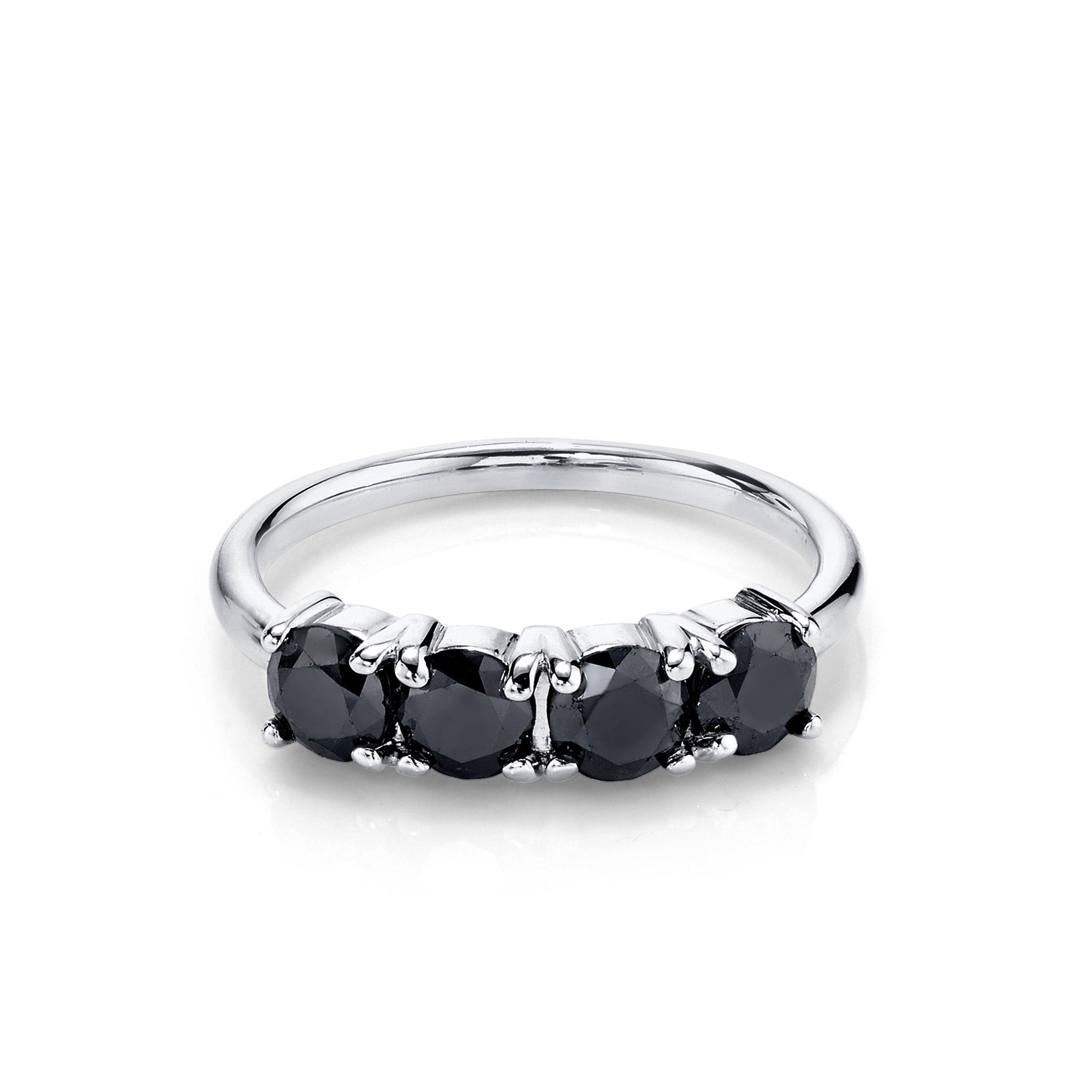 Women | Midnight Magic Black Diamond Band | 14k White Gold