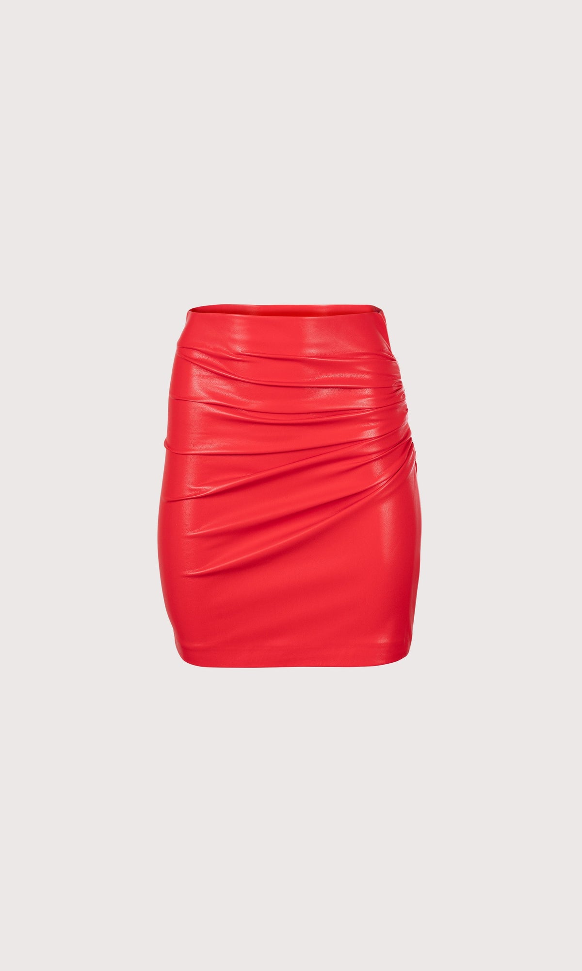 Mila Vegan Leather Skirt | Ruby