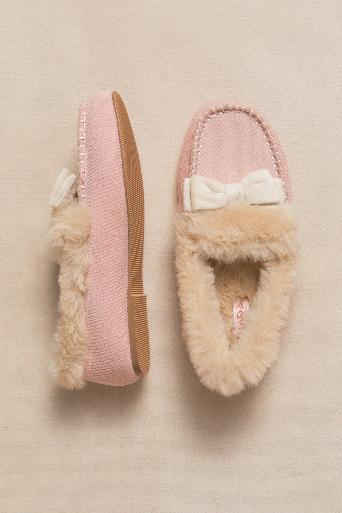 Girls | Mini Ivy Bow Slippers | Pink