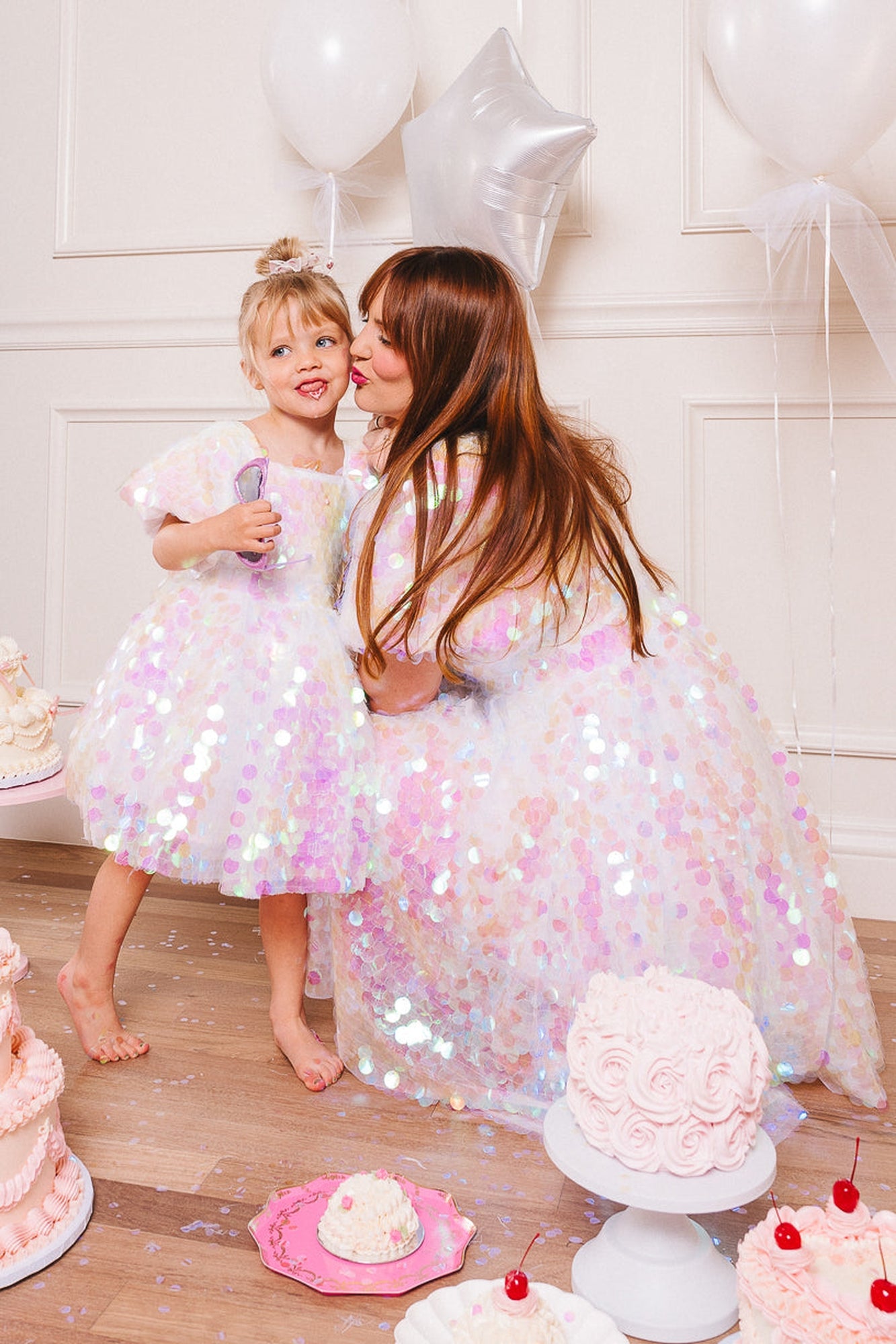 Girls | Mini Shimmer Dress | White