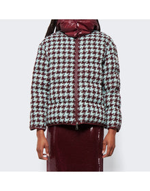 Moncler | Women | Chevril Houndstooth Down Jacket | Blue