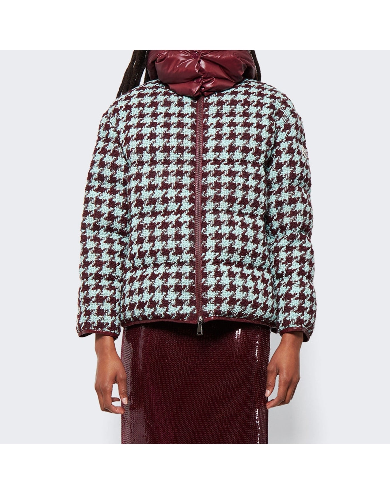 Moncler | Women | Chevril Houndstooth Down Jacket | Blue