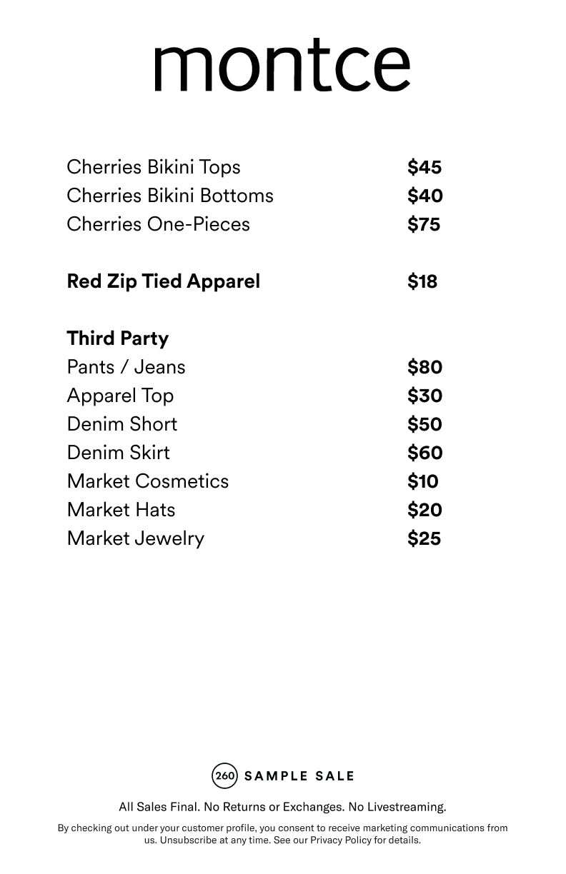 Price table