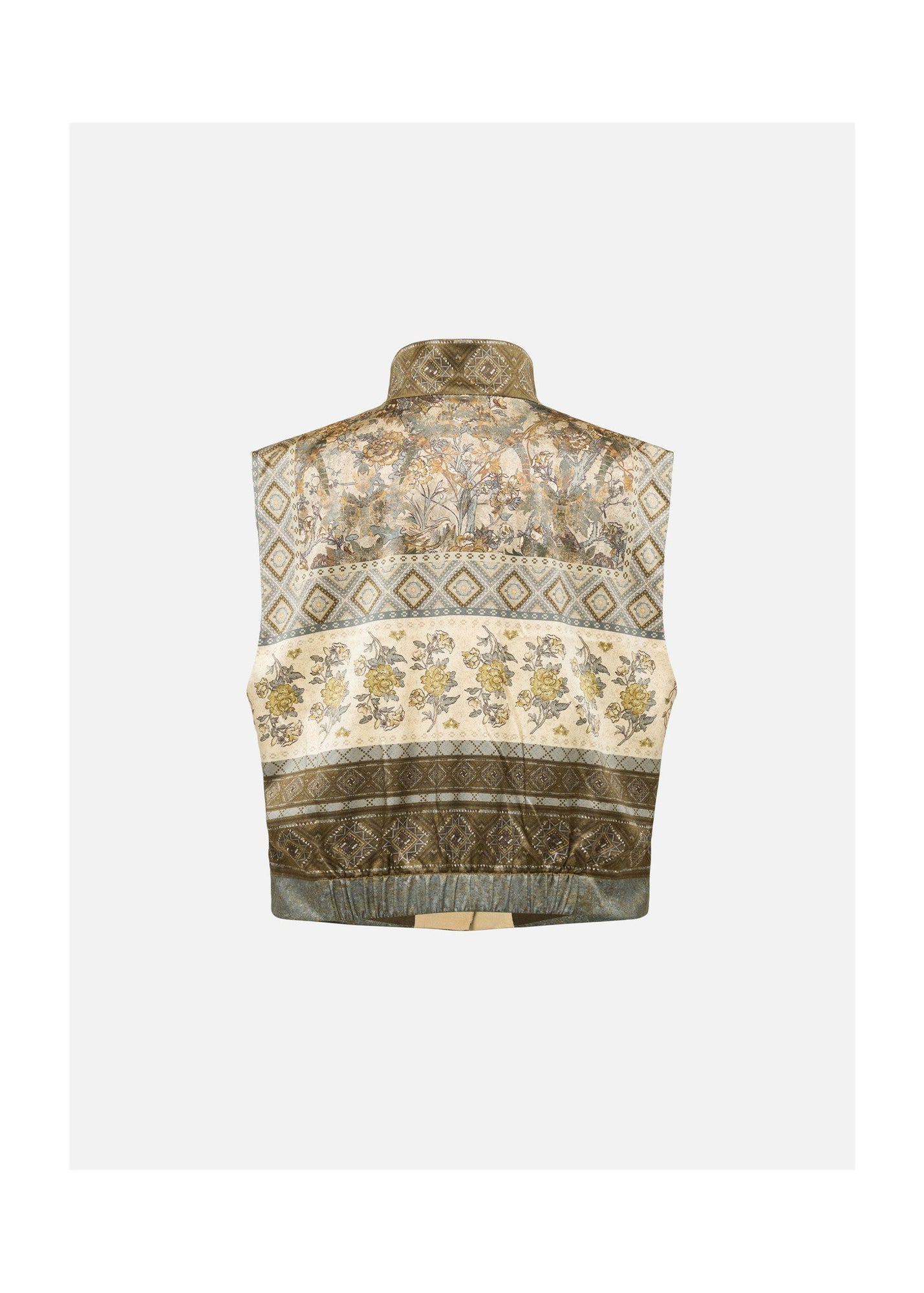 Mulberry Silk Printed Vest | Green