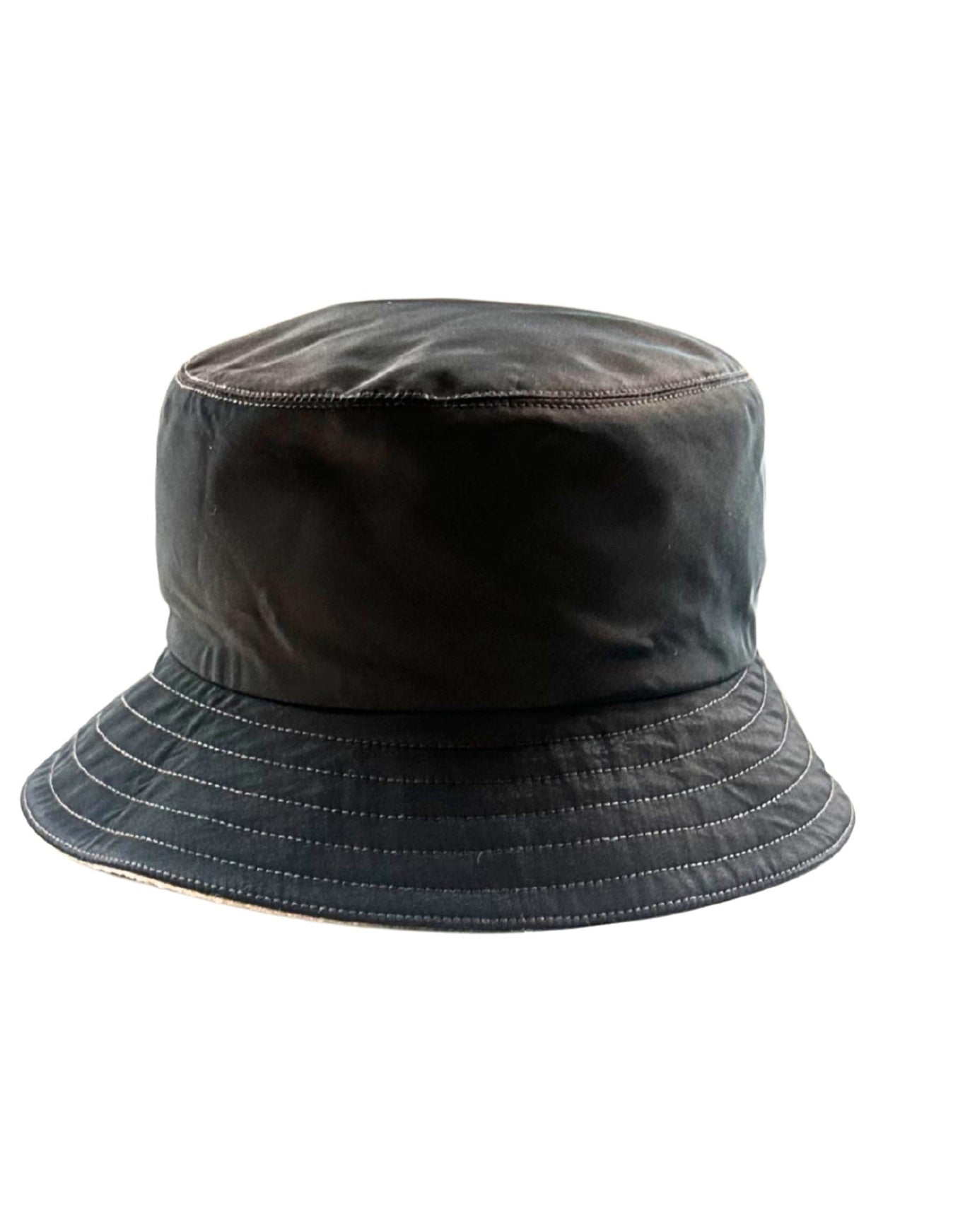 Mycra Pac | Women | Reversible Rain Bucket Hat In Cashmere Blend And Rainsilk | Camel/Brown