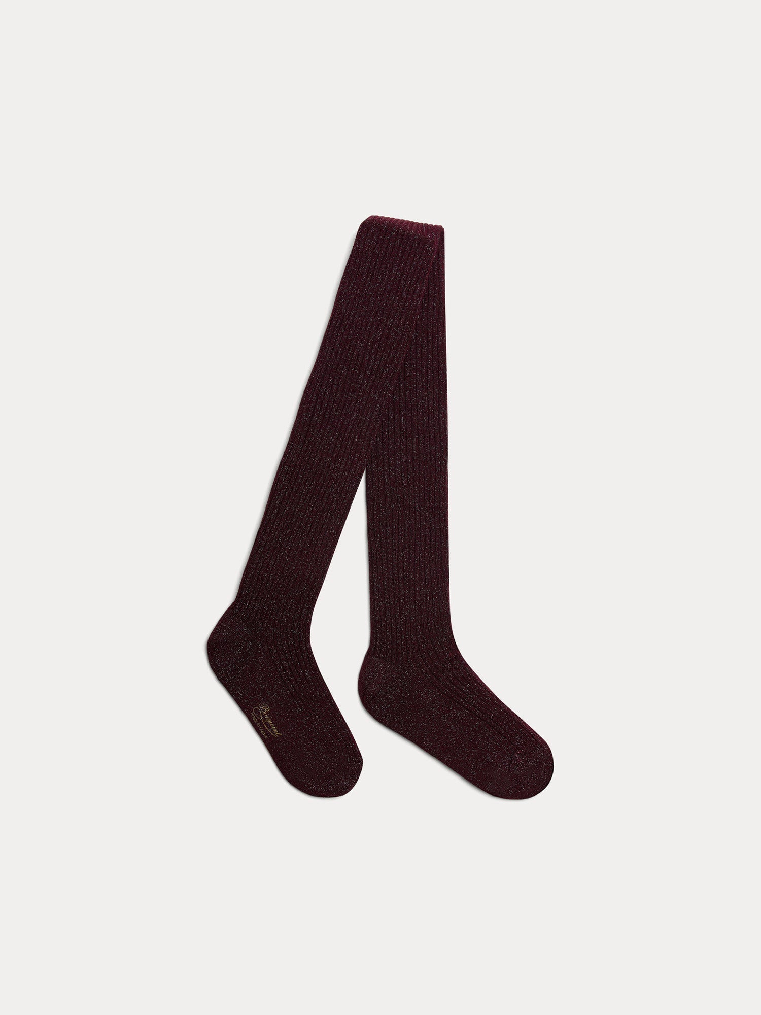 Girl | Thomini Tights In Dark Purple Metallic Thread And Cotton | Eggplant