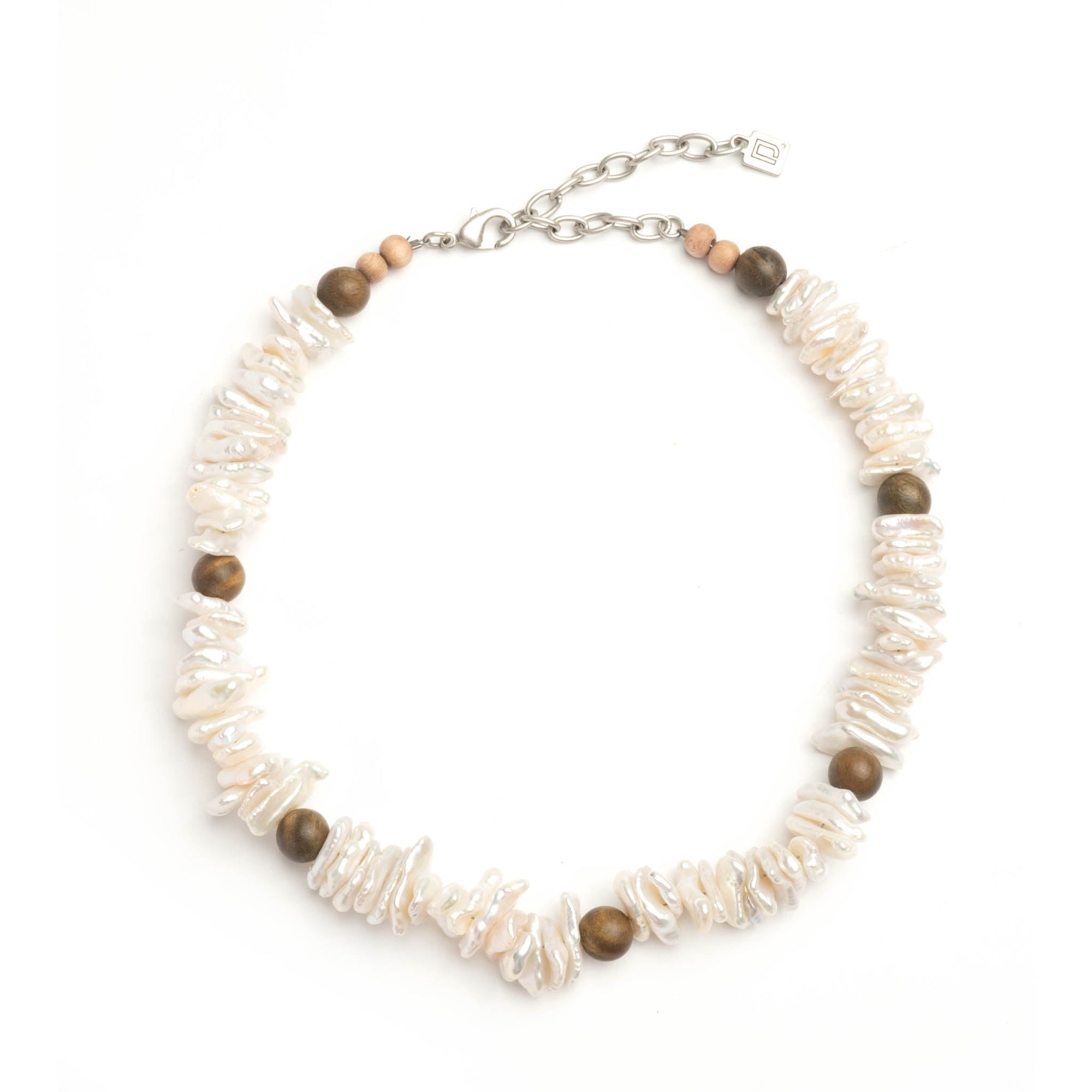 Jordan Necklace | Wood Beads And Pearls