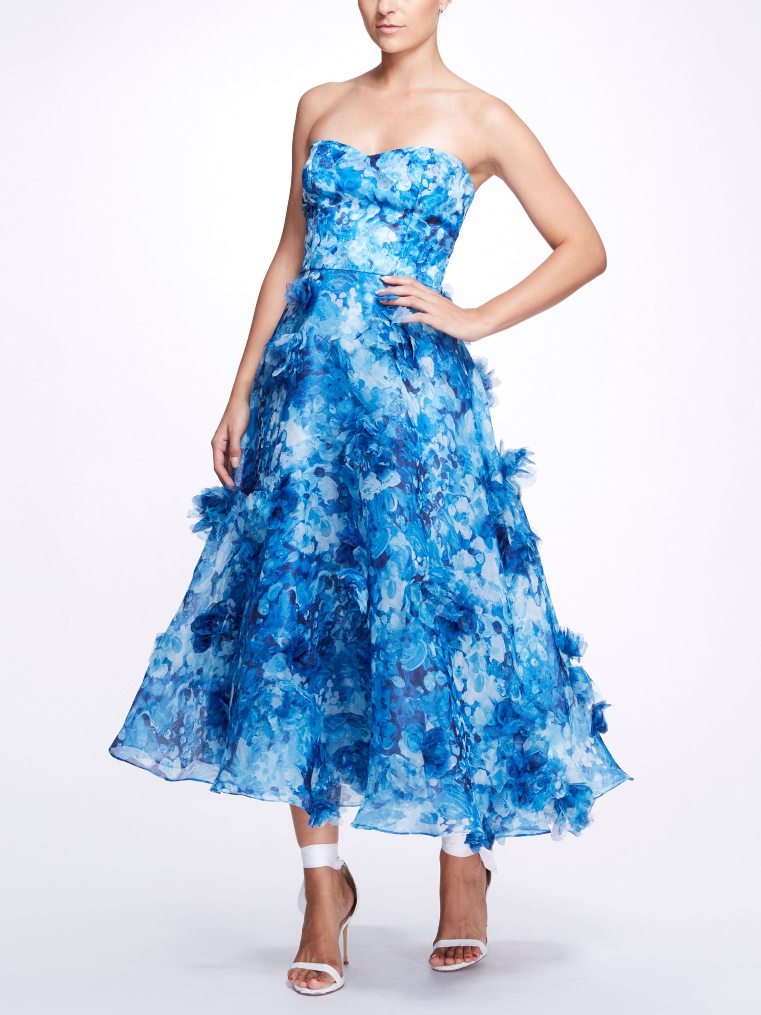 Sleeveless Sweetheart Tea-Length Gown | Azure