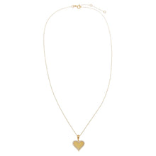 Diamond Solid/Pave Heart Pendant Necklace 14K - Adina's Jewels