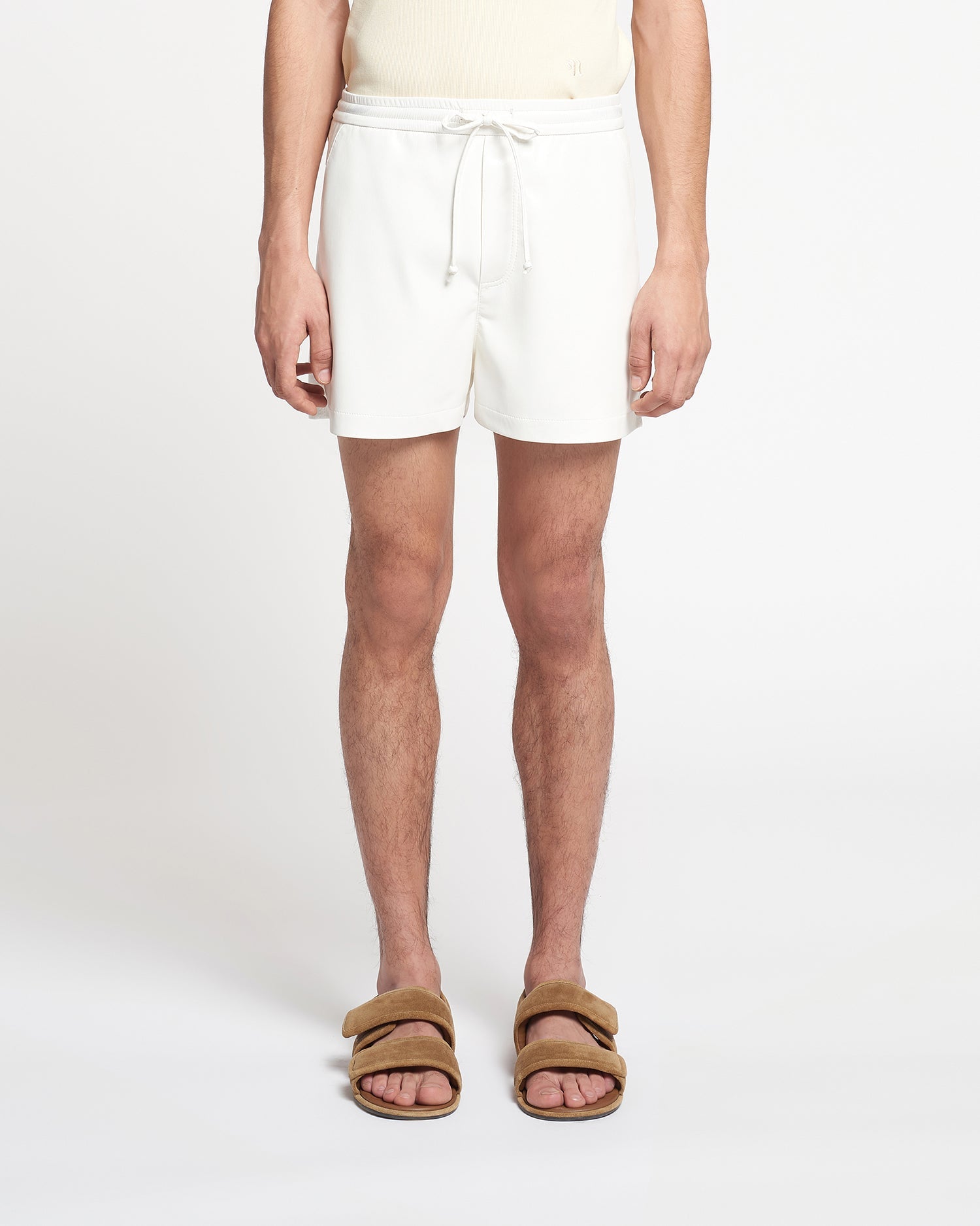 Amil Okobor Alt-Leather Shorts | White