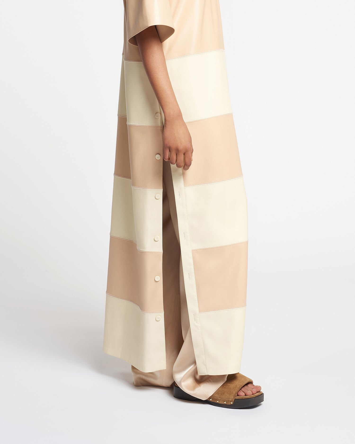 Womens | Robbie Alt-Leather Maxi Dress | Eggshell/Vanilla