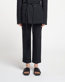 Katrine Washed-Canvas Pants | Black