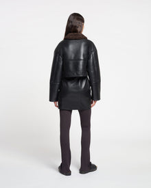 Womens | Karla Regenerated Leather Jacket | Black Brown