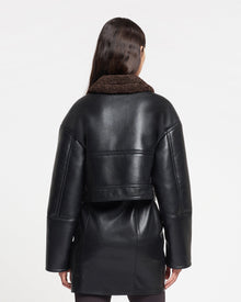 Womens | Karla Regenerated Leather Jacket | Black Brown