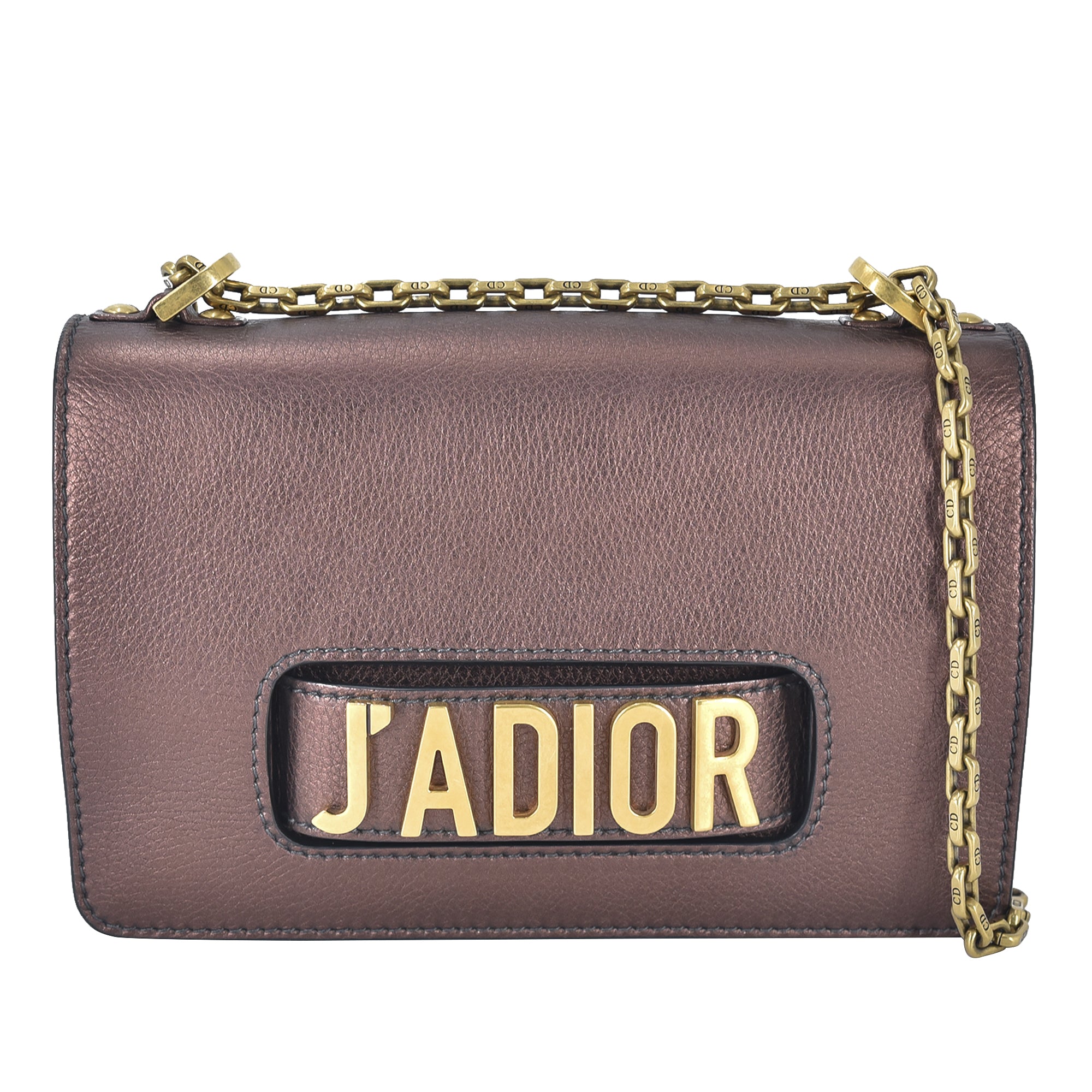 Dior | Pre-Owned Medium J'Adior Chain Flap | Brown/Bronze