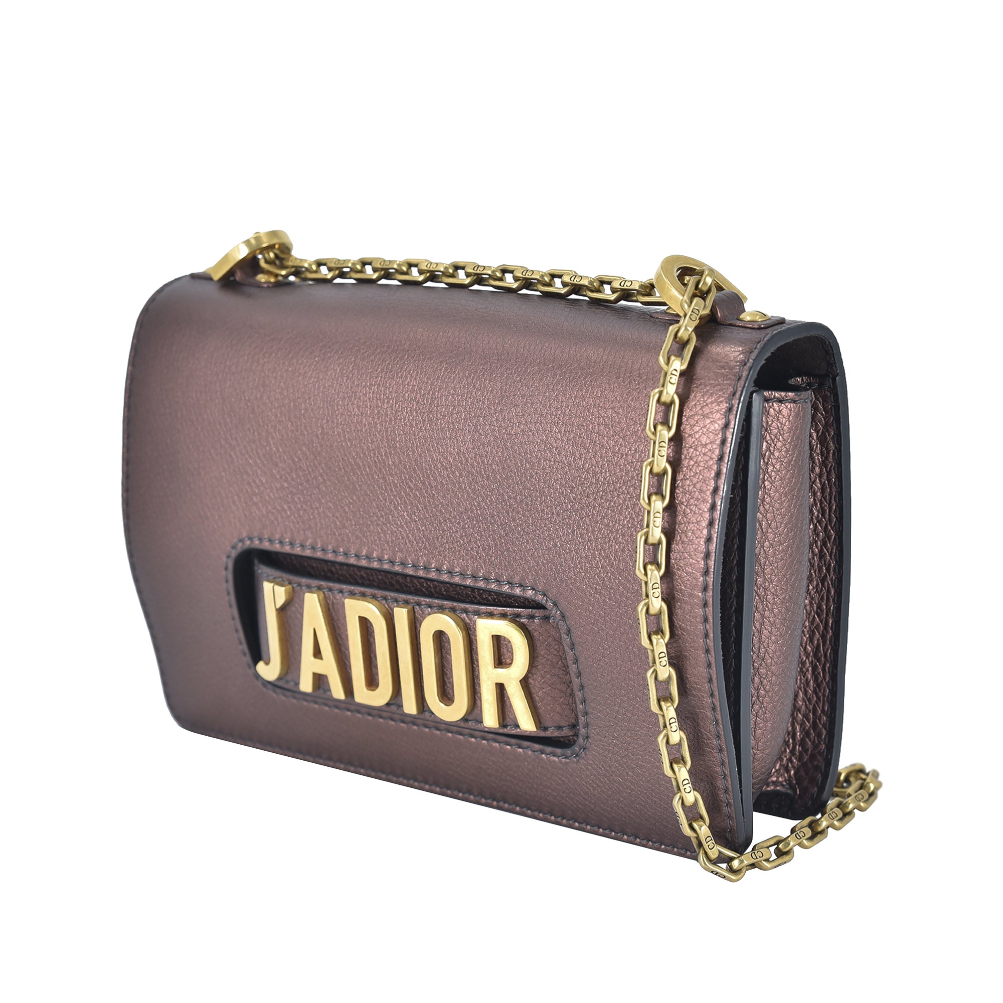 Dior | Pre-Owned Medium J'Adior Chain Flap | Brown/Bronze