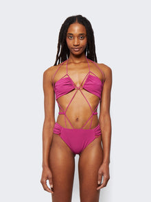 Women | Nensi Dojaka | Gathered Bra Swimsuit With Ruched Belt | Peonia Pink