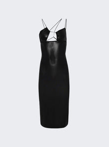 Women | Nensi Dojaka | Asymmetric Bra Midi Dress | Glossy Black