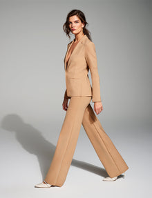 Neoprene Wide Leg Pant::Camel::Hover
