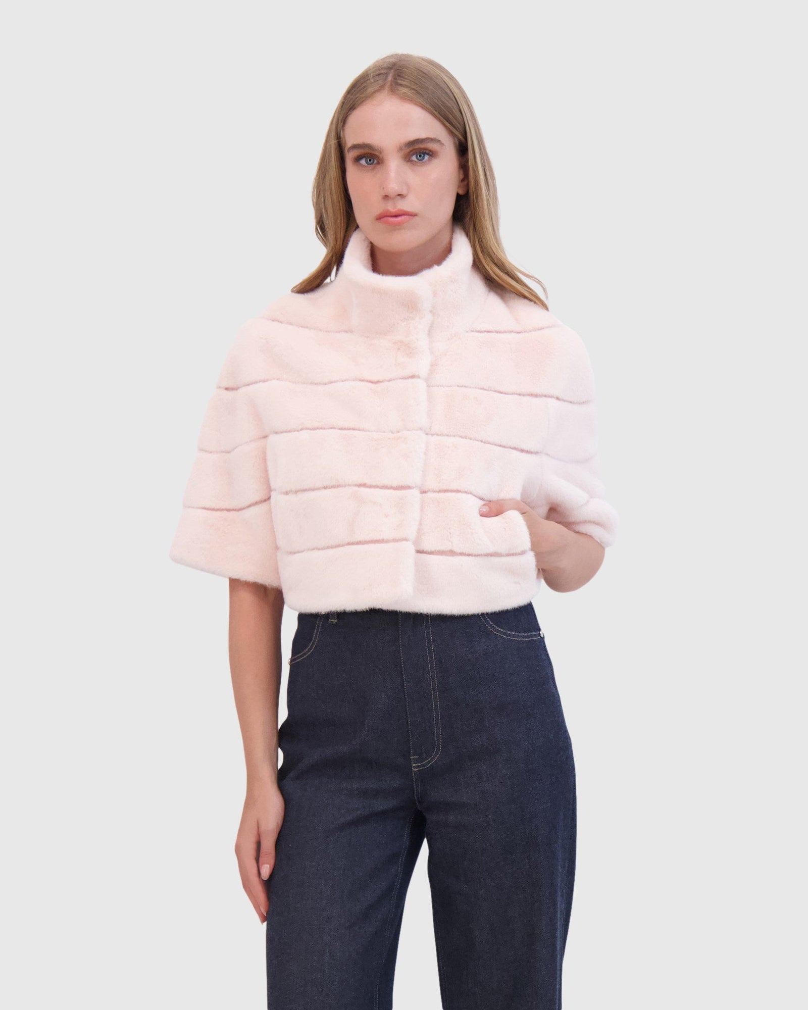 Fur-Free Mink (Faux Fur) Bolero | Pink