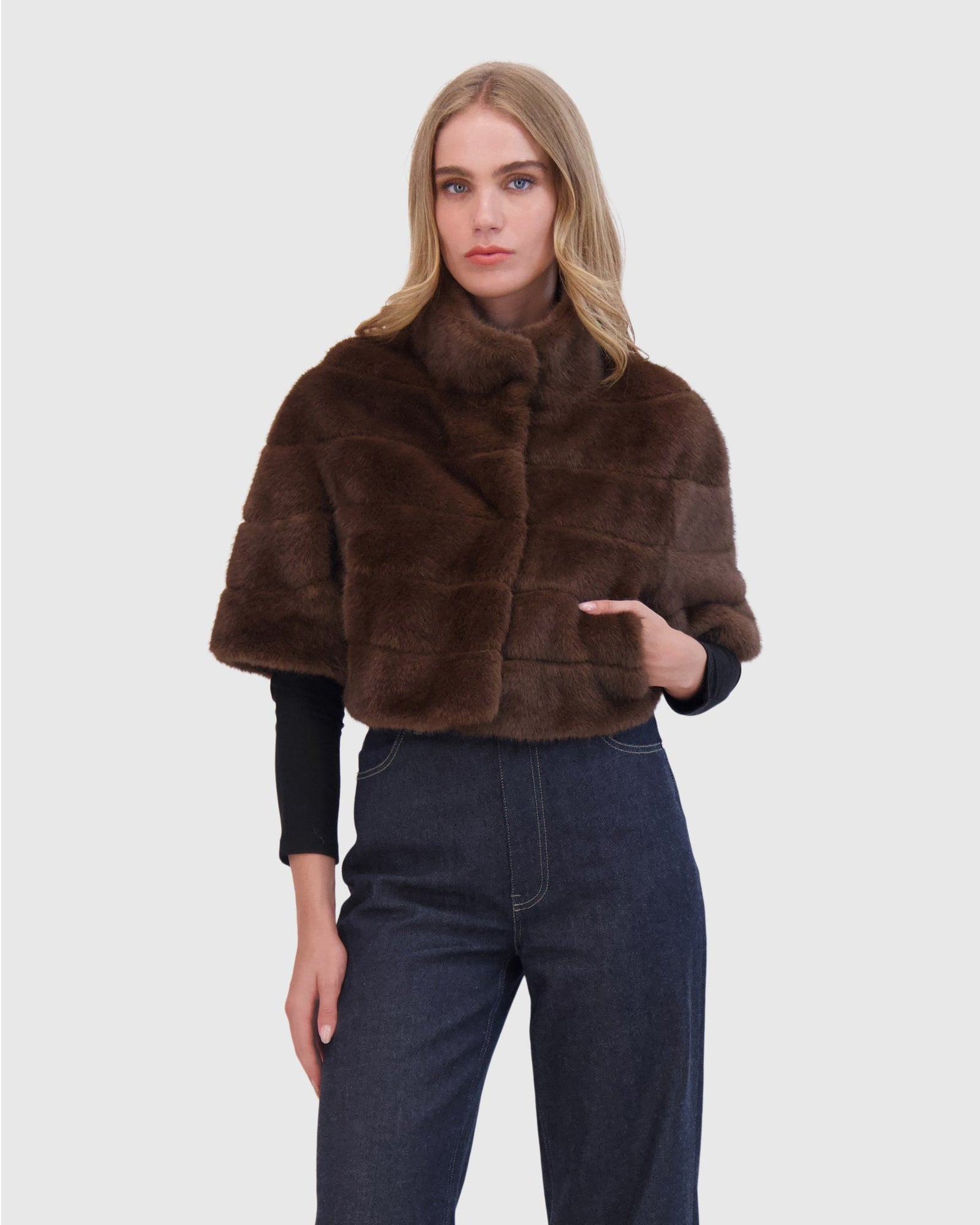 Fur-Free Mink (Faux Fur) Bolero | Brown