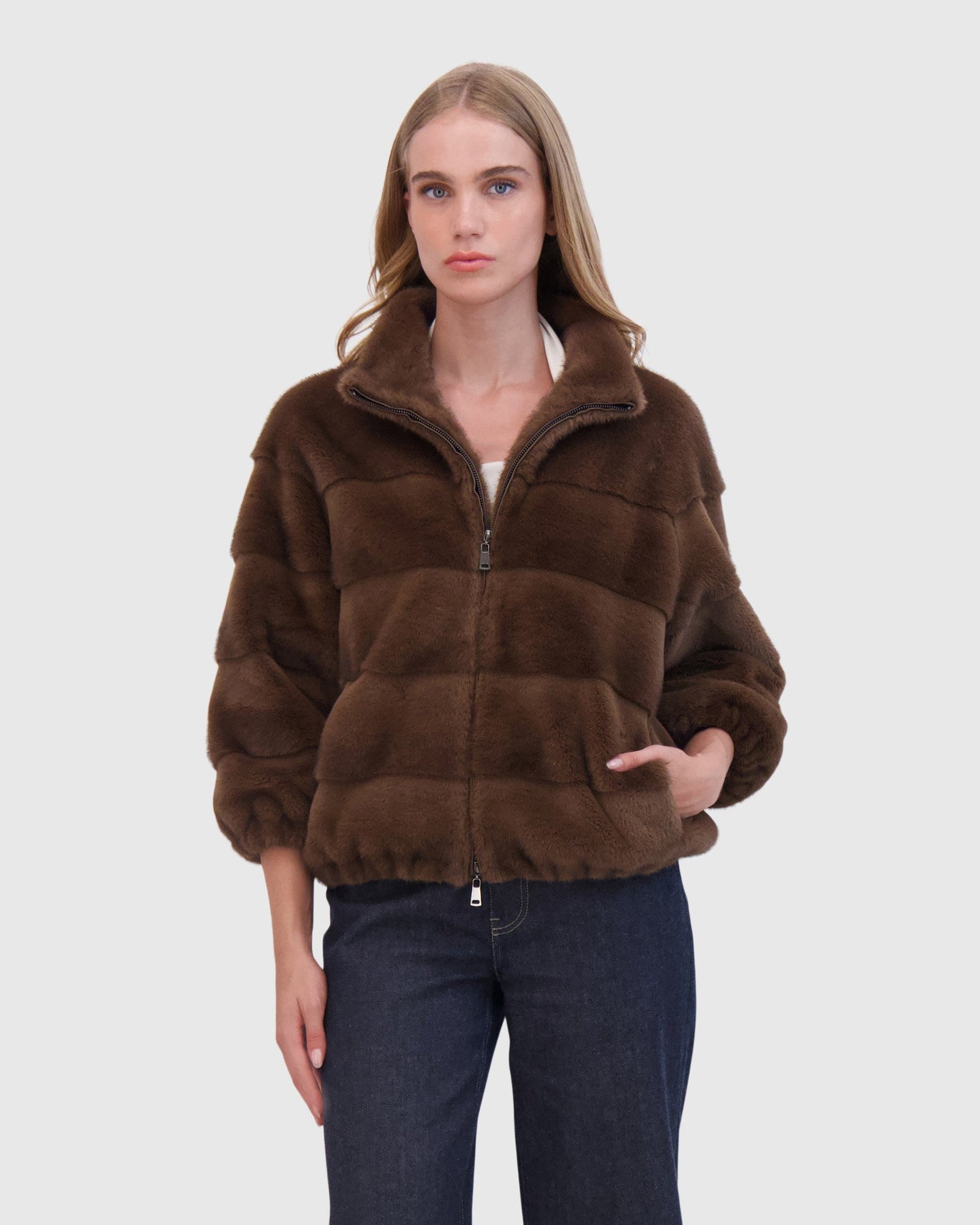 THEIA | Fur-Free Mink (Faux Fur) Jacket | Brown