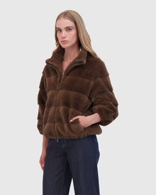 THEIA | Fur-Free Mink (Faux Fur) Jacket | Brown