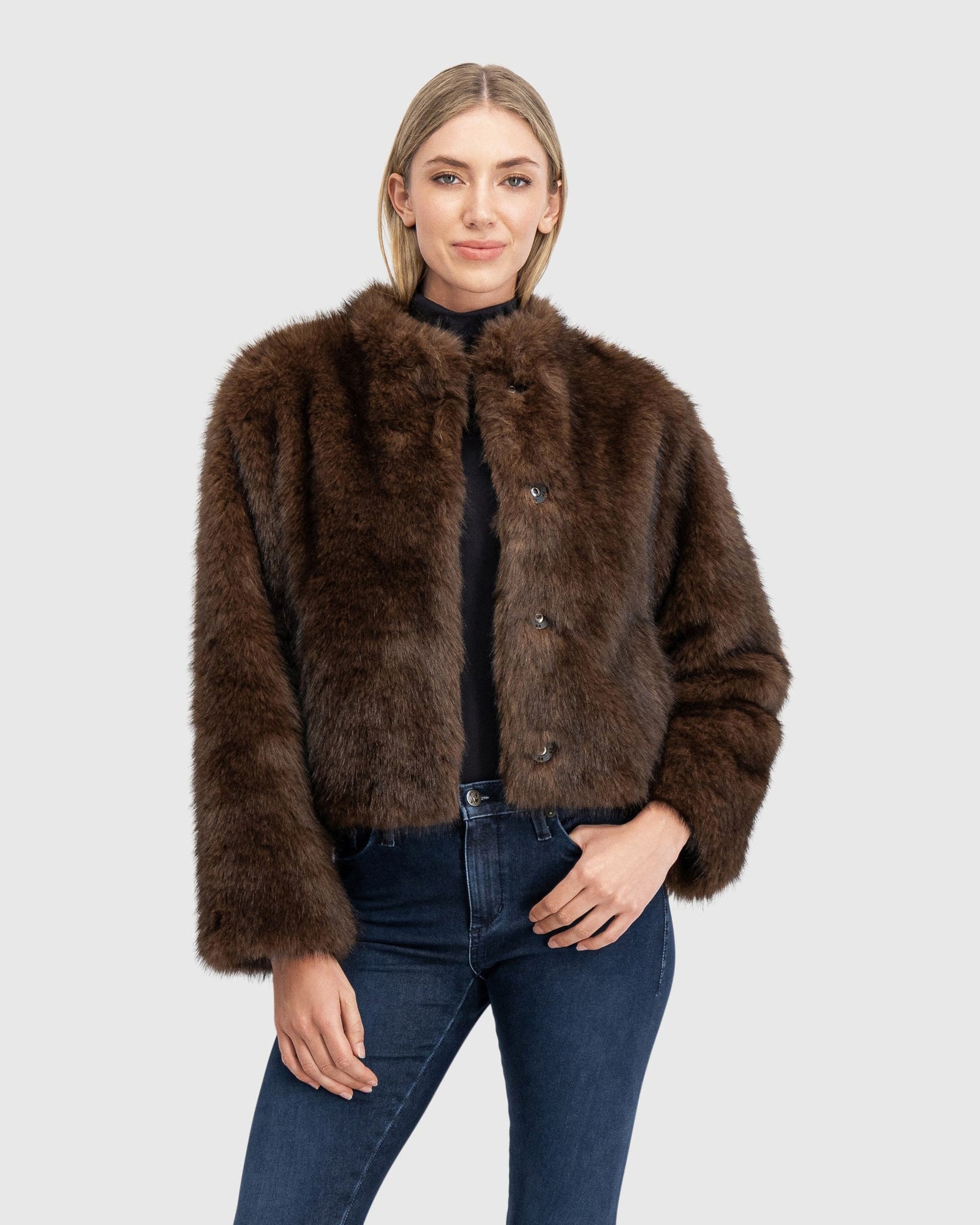 Fur-Free Sable (Faux Fur) Jacket | Brown