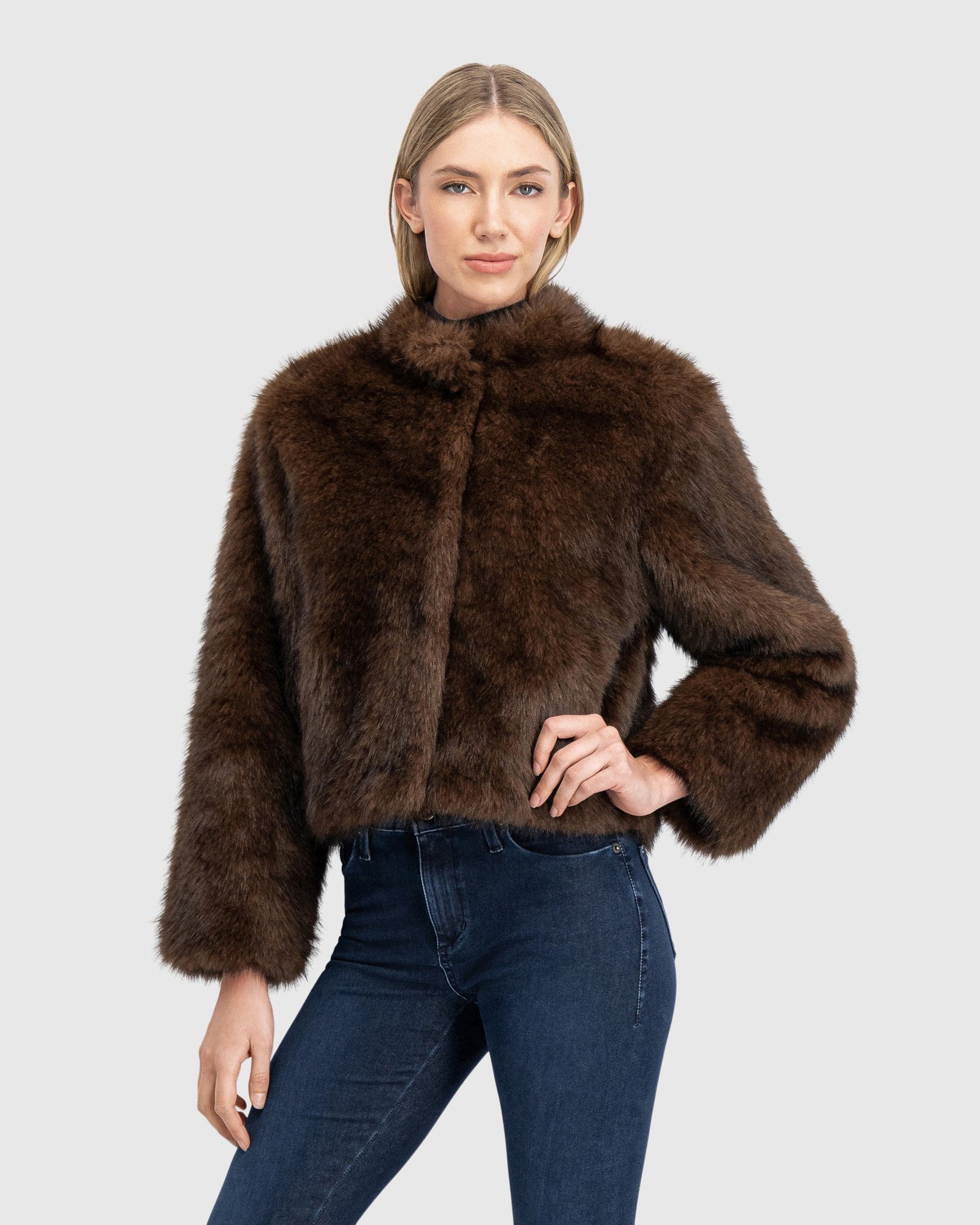 Fur-Free Sable (Faux Fur) Jacket | Brown