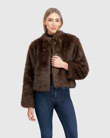 Fur-Free Sable (Faux Fur) Jacket | Brown