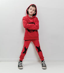 Kid | Embroide Sprayed Smile Hoodie | Red