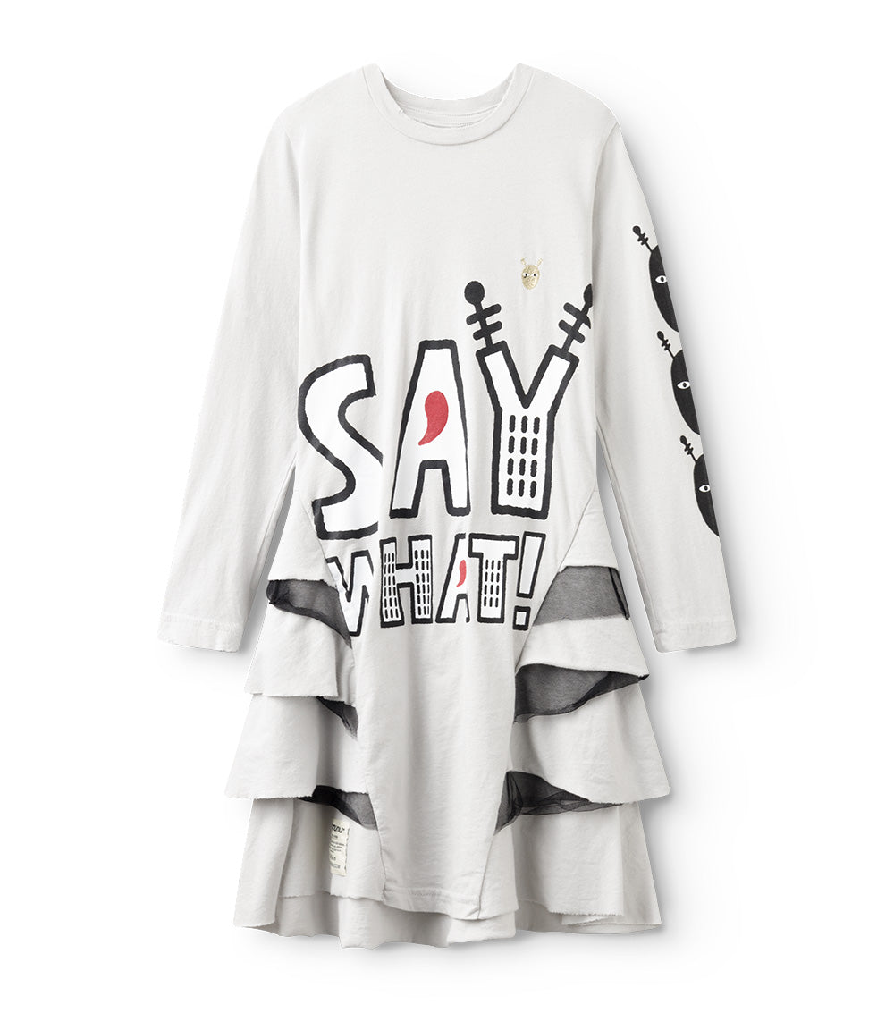 Kid | Say What! Layered Dress | Ice Grey