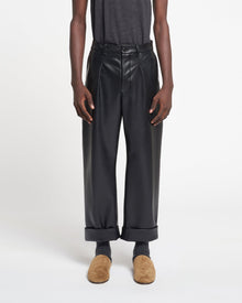 Mens | Zayden Regenerated Leather Tapered Pants | Black