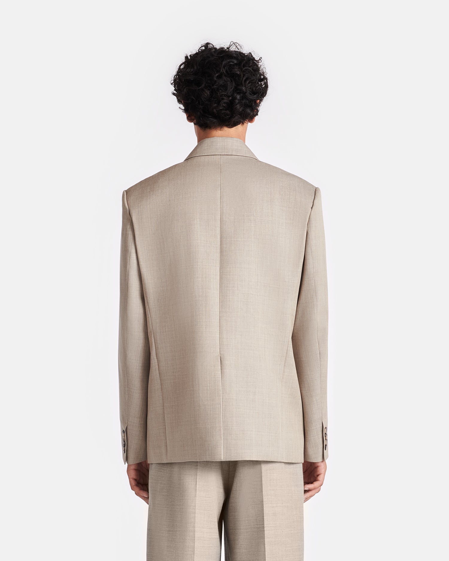 Mens | Olivier Double Breasted Twill Suiting Blazer | Taupe