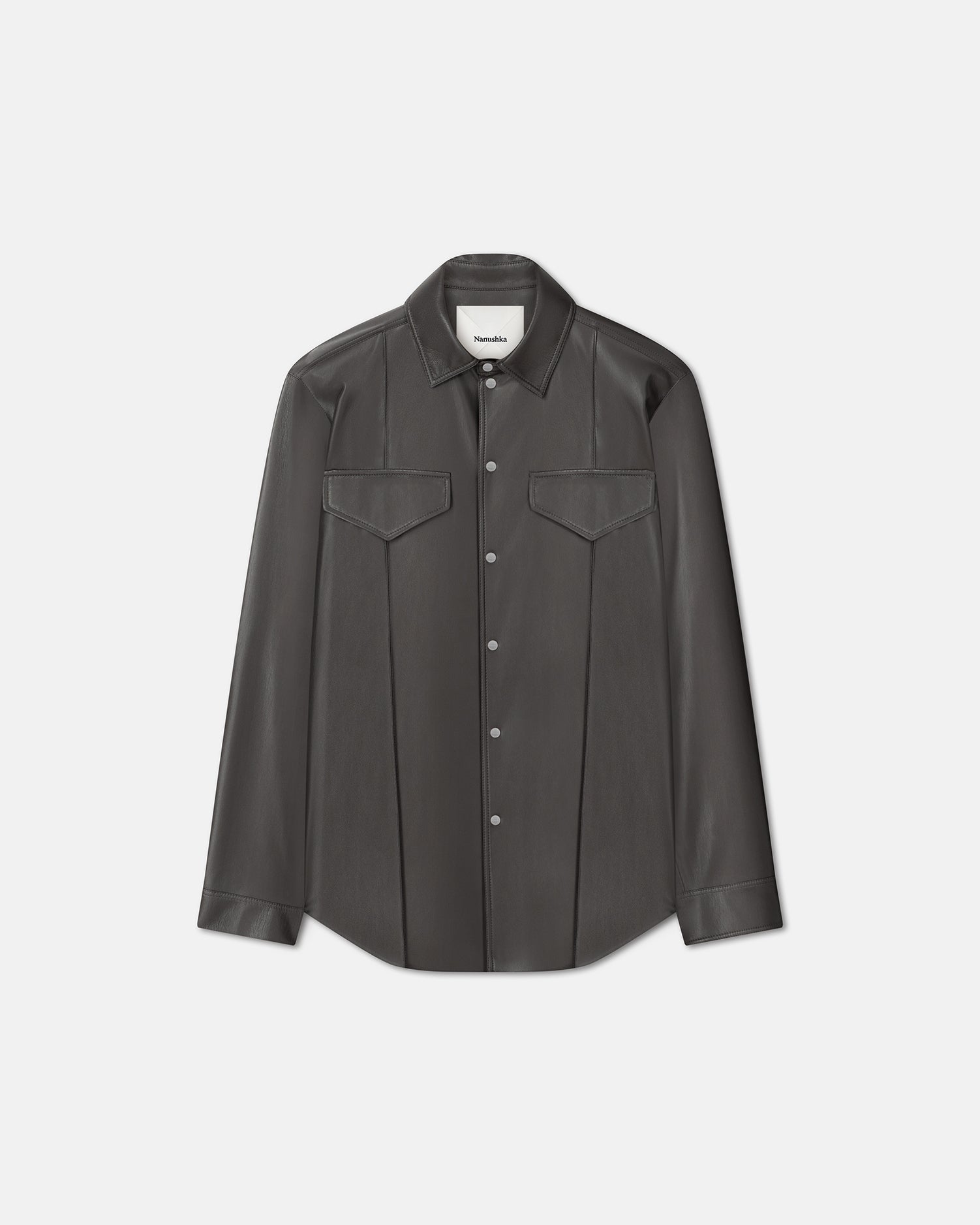 Olavi Okobor Alt-Leather Shirt | Midnight Green