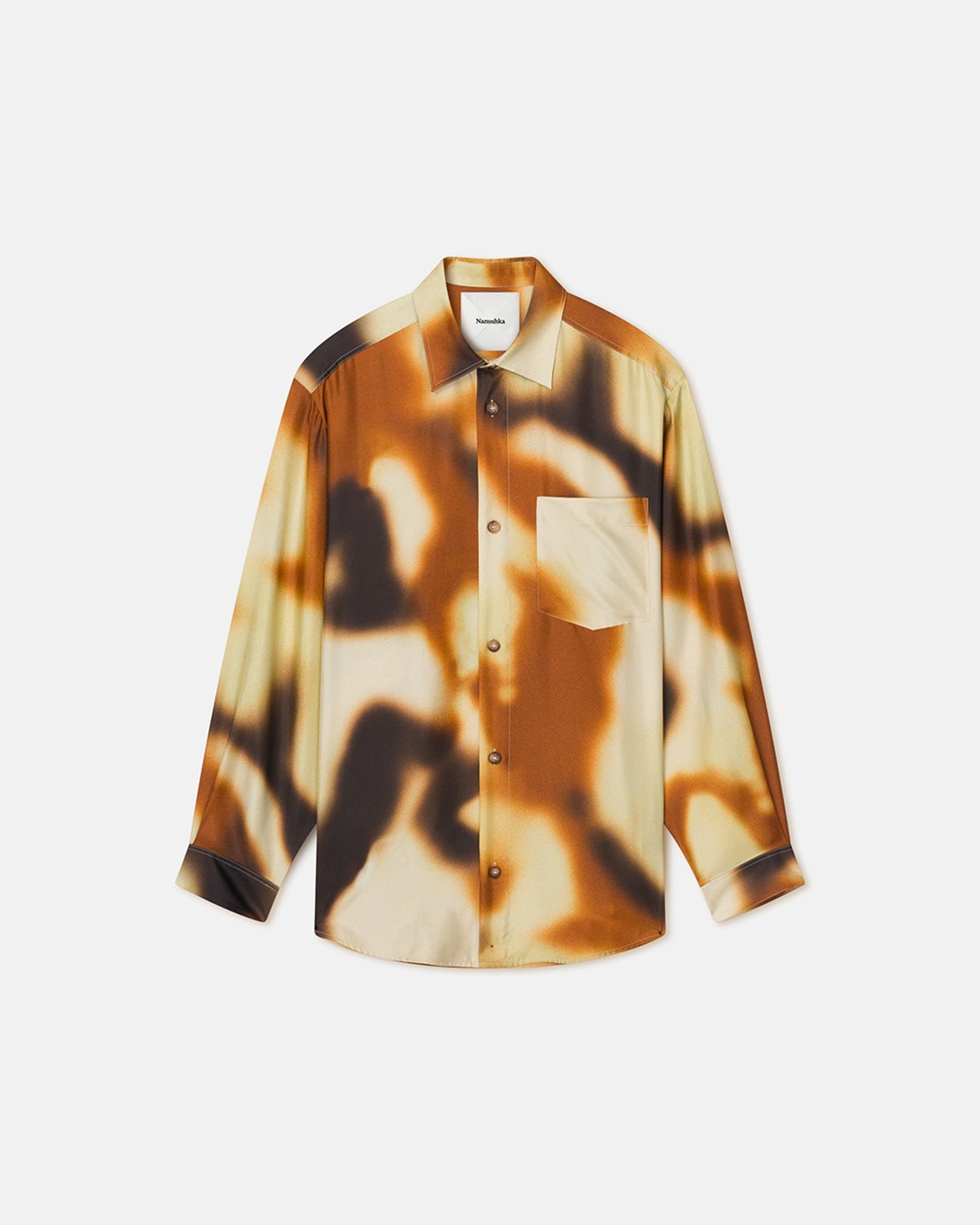 Sebas Printed Silk-Twill Shirt | Smudged Graffiti