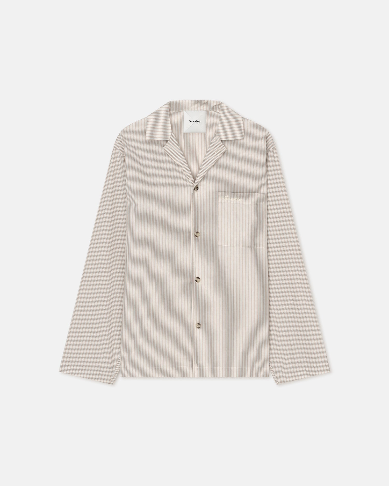 Mens | Jelmer Striped Shirt | Caramel/ Ecru