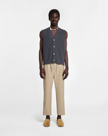 Mens | Jain Okobor Alt-Leather Relaxed Pants | Ashy Taupe