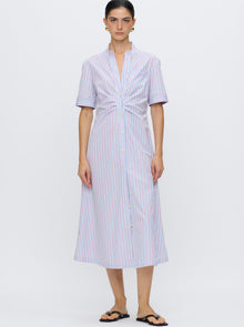 Noor Shirtdress | White/Red Stripe