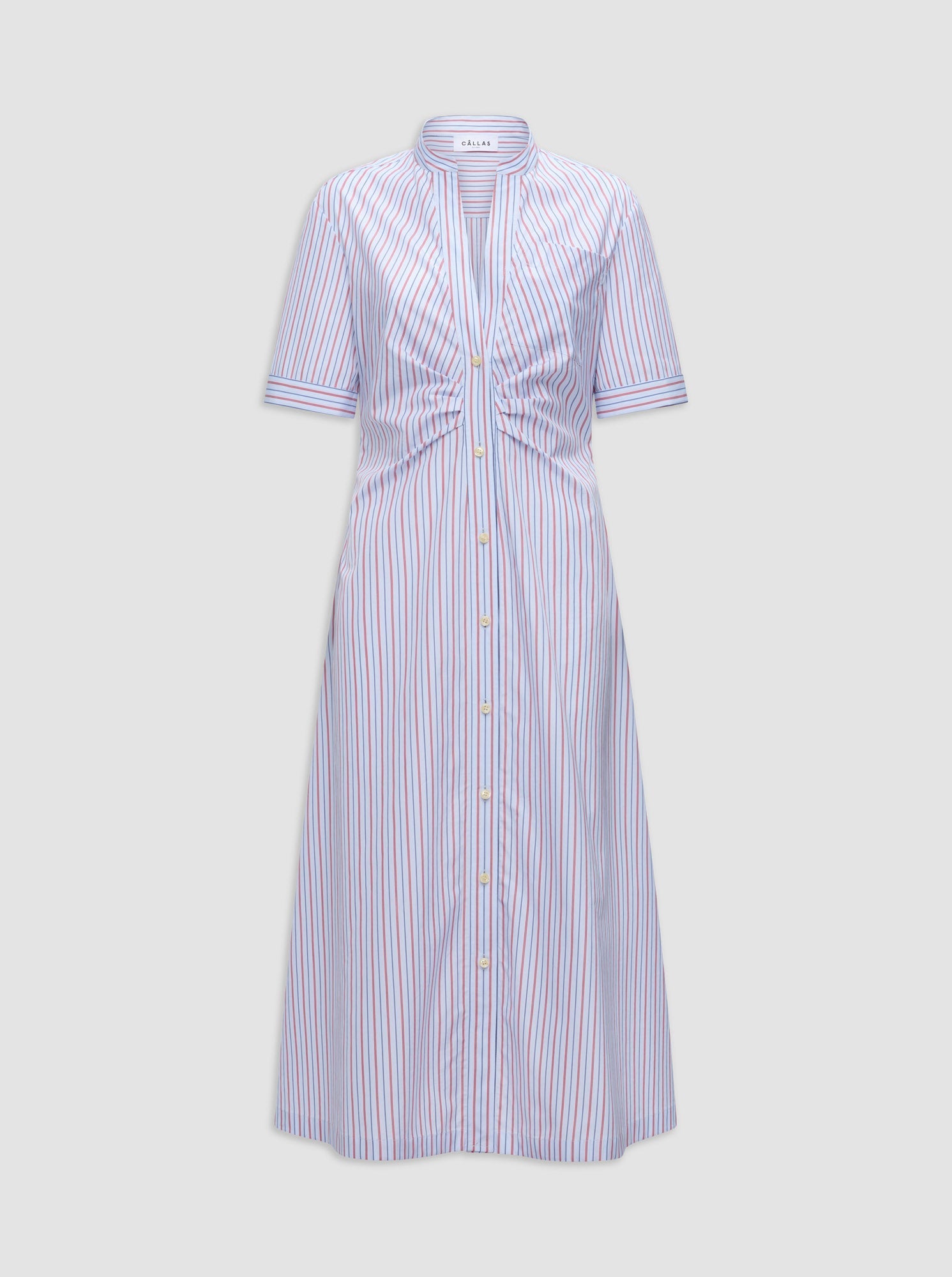 Noor Shirtdress | White/Red Stripe