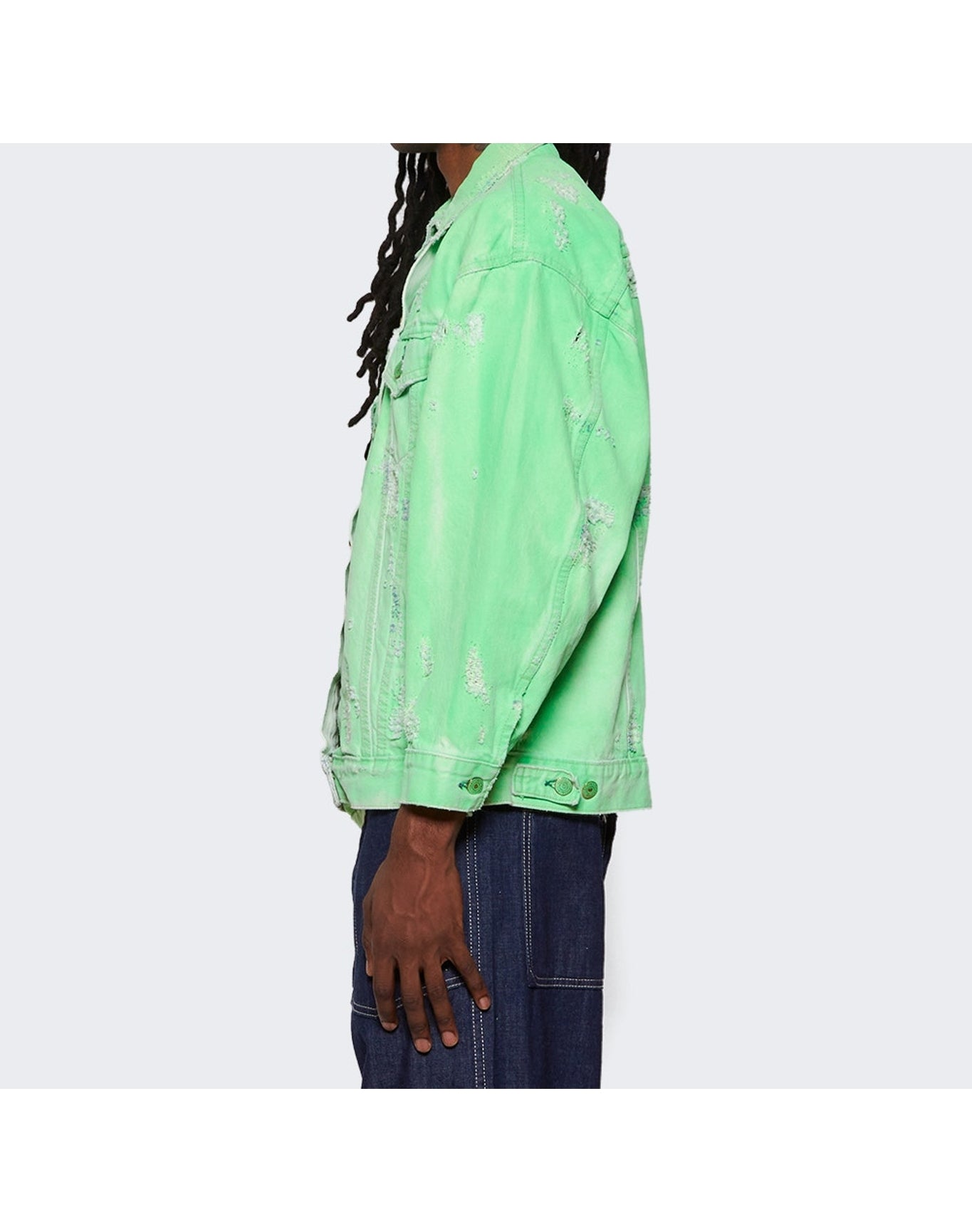 NOTSONORMAL | Men | Destroyed Daily Jacket | Neon Green