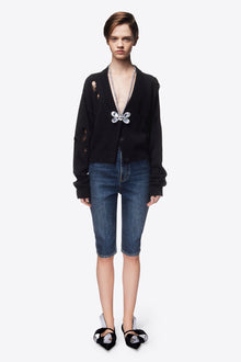 Crystal Butterfly Cardigan | Black